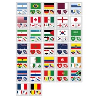 Nouveaux autocollants de tatouage modernes et minimalistes 2026 pour les drapeaux des États-Unis, du Canada et du Mexique, transfert à l'eau pour les jeux de football, autocollants pour le visage