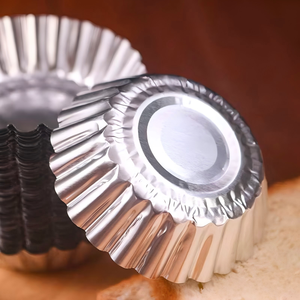 Atacado 5000 Pcs/Carton Folha De Alumínio Mini Tamanho Bolo De Queijo Molde Tart Muffin Pudim Bandeja <span class=keywords><strong>PET</strong></span> Bandeja De Cozimento De Plástico - Product Image 3