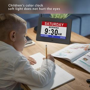 <strong>7</strong>-inch Electronic Plastic <strong>Digital</strong> Alarm <strong>Clock</strong> for Elderly with Medication Reminder and Calendar - Product Image 3