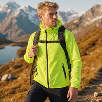 Blouson bomber léger à capuche pour homme, fermeture éclair, imperméable (20 000 mm+), détails réfléchissants, tissu sans PFC, randonnée en plein air, sportif