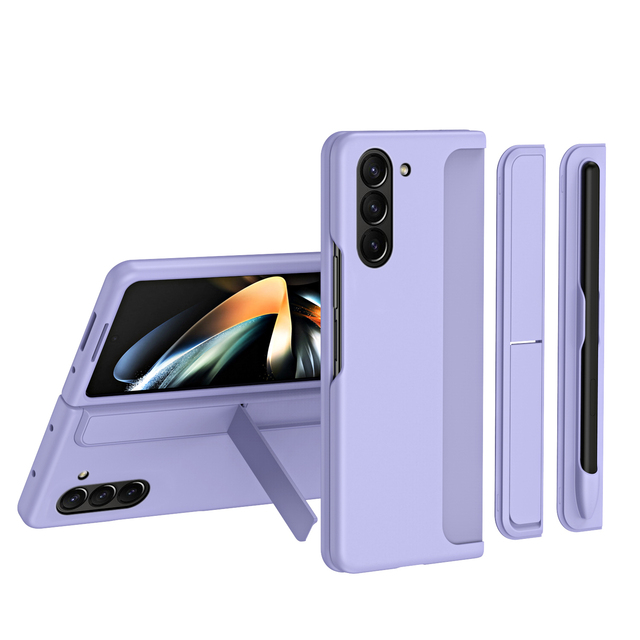 2 in 1 Protective Defend Case for Samsung Z Fold 3/4/5 Mobile Phone Case with Invisible Stand and Pen Slot