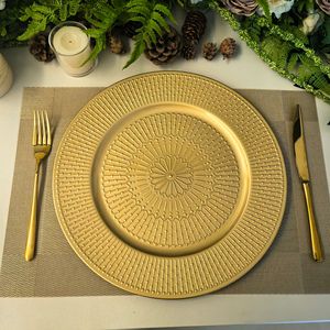 Assiette de Présentation Dorée de Luxe 13'' Écologique et Moderne en PP pour la Rentrée Scolaire, Événements et Hôtels - Vente en Gros à Prix Abordable - Product Image 1