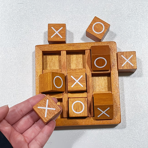 <span class=keywords><strong>Jeu</strong></span> de Tic-Tac-Toe Classique en Bois avec Plateau en Bois Robuste – <span class=keywords><strong>Jeu</strong></span> Sensoriel pour Soirées Familiales - Product Image 4