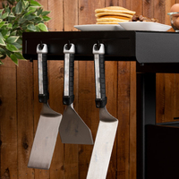 AJUNION Chariot à grillades pliant en acier enduit de poudre Grillades pour barbecue Table de cuisine extérieure avec roues