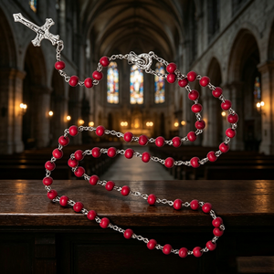 Blanco La San Judas Rojos Niños avec San Benito, en gros, de roses aux tons terreux, Israël, chapelet catholique haut de gamme - Product Image 6