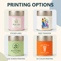 Boîtes en métal avec revêtement doux au toucher, boîtes en métal personnalisées pour le stockage du thé, de la poudre de matcha, emballage pour le thé