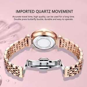 Montres à quartz de luxe pour femmes en acier inoxydable, étanches, couleur or rose, design professionnel, marque de mode, bijoux pour femmes - Product Image 4