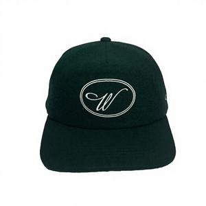 Gorra de béisbol snapback de lana con perfil medio-alto unisex de 5 paneles, visera curva, estructura 940k, diseño A-Frame y bordado 3D de puntos de leopardo. - Product Image 5