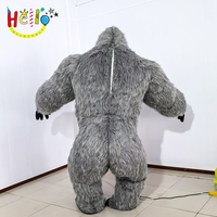 Costume de mascotte de gorille gonflable gris, personnage de dessin animé pour adultes