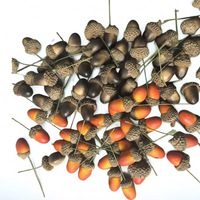 Petites écorces d'acornes artificielles en mousse, noisettes, accessoires de Noël DIY, cônes de pin naturels, décorations de châtaignes