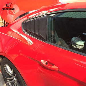 Cho Mustang 2015 + xe phía sau louver cửa sổ bên màn trập Bìa TRIM Sticker Vent Scoop sợi carbon sợi carbon Phụ Kiện Màu Đen - Product Image 4