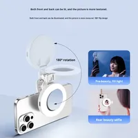 Nouvelle Lampe LED Portable Rechargeable Universelle pour Selfie, Mini Lumière d'Appoint de Poche, Trois Couleurs, Miroir Large en Plastique