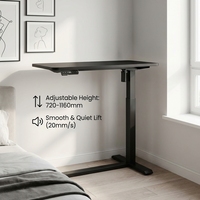 Table de salon électrique réglable portable AOR avec roulettes dissimulées, surface en acier laminé à froid et bois, support au sol multifonctionnel