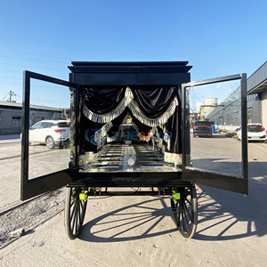 Modern Black Horse-drawn Funeral Hearse Classic Hearse Funeral Car Durable Hearse Trailer - Product Image 4