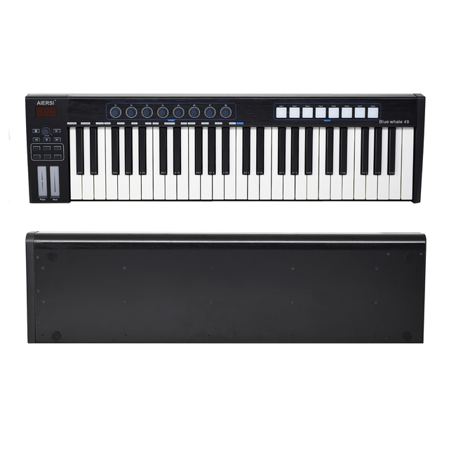 Aiersi Brand USB MIDI Pad Controller Mini Piano Keyboard 49 Semi-weighted Small Keys Midi Keyboard Piano