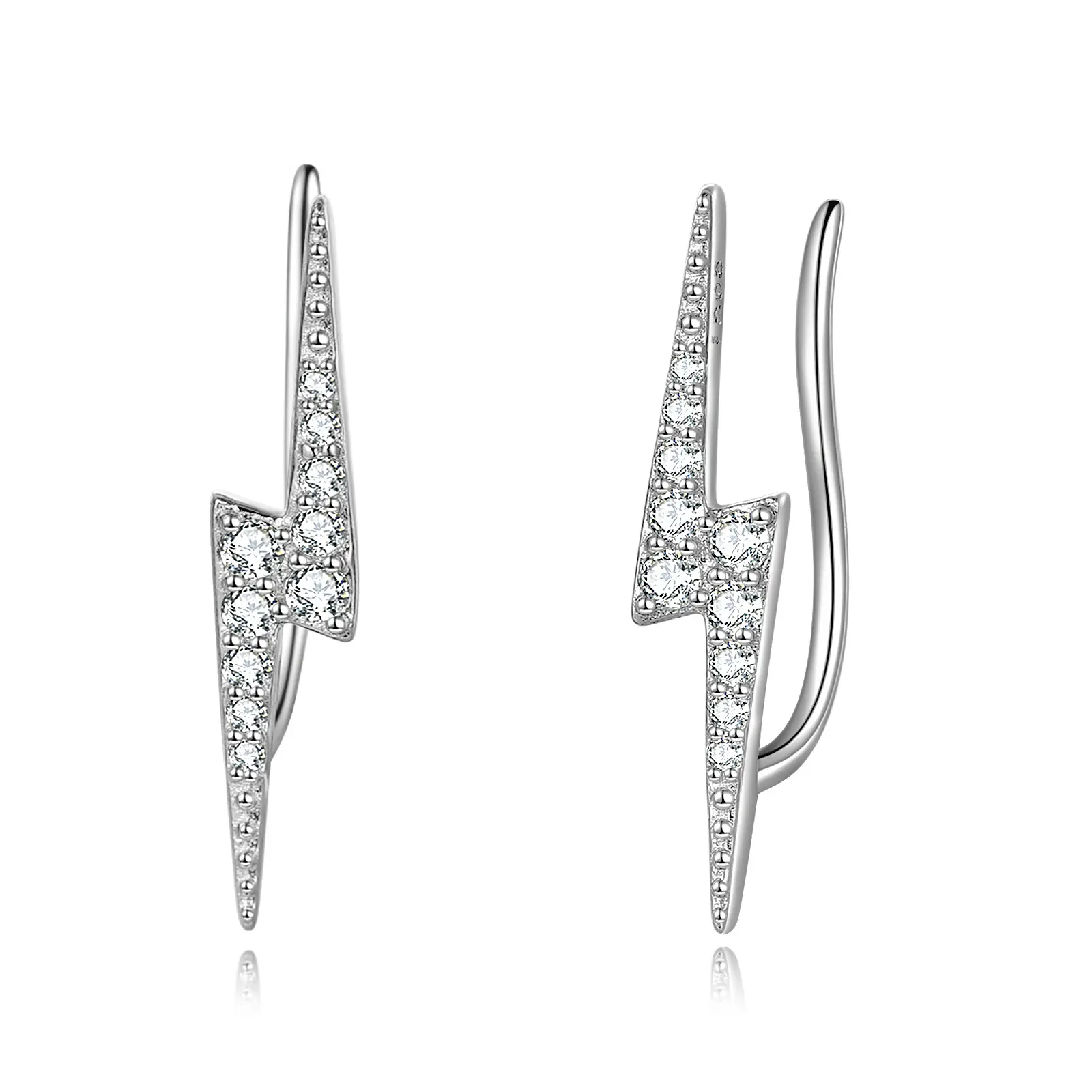 Gran oferta diseño joyería de plata 925 Piercing Lightning Thunder Ear Clip para mujer pendientes de regalo
