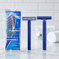 Rasoir jetable à double lame en acier inoxydable de haute qualité avec manche en plastique pour le corps et le visage (vente en gros)