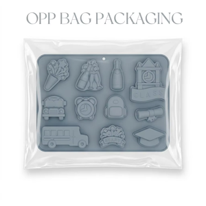 Molde de silicona con temática escolar para pasteles, jabón, chocolate, hielo, molde para hornear hecho a mano, empaque en bolsa OPP - Product Image 1