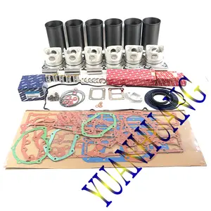 6D105 Mesin Membangun Kembali Kit Gasket Full Set Overhaul Komatsu 6D105 Mesin Liner Silinder Ring Piston Crankshaft Bearing