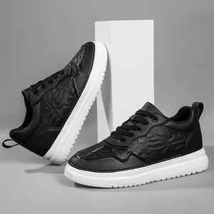 Chaussures rehaussantes pour hommes, baskets blanches en cuir, avec augmentation de hauteur invisible de 8 cm - Product Image 5