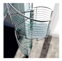 Escalier circulaire moderne en verre, escalier en spirale