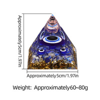 Pyramide œil de démon 5 cm en résine, style européen, décoration d'intérieur, artisanat de bureau, ornement avec emballage en boîte en papier