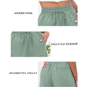 Shorts décontractés pour femmes, respirants et à séchage rapide, nouvelle collection été 2026, en toile légère 100% coton, haute qualité, personnalisables OEM - Product Image 5
