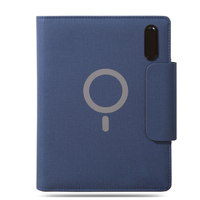 Carnet intelligent sans fil intégré avec chargement Type C, batterie externe 8000 mAh, lampe LED en cuir PU et classeur rechargeable A5