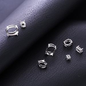 Base creuse ovale en acier inoxydable avec sertissage à griffes pour collier DIY, incrustation de zircon, pendentif, accessoires de bijouterie faits à la main - Product Image 4