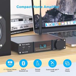 Amplificateur Fosi Audio DA2120C bleu 120W x 2 stéréo HiFi 2.1 canaux, diffusion sans fil, classe D, mini amplificateur de puissance, caisson de basses, <span class=keywords><strong>DAC</strong></span> USB - Product Image 3