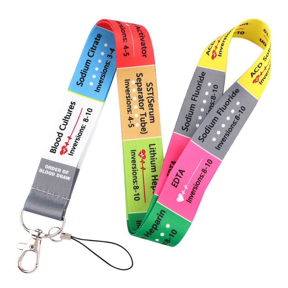 Anti-Lost Accessories Lovely Cartoon Doctor Nurse Pill Design Lanyards Portable Worker ID Card Case Cover Neck Lanyard Custom Image 4