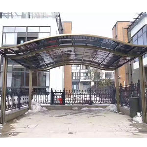 Abri de voiture moderne à <span class=keywords><strong>double</strong></span> place, cadre en aluminium, imperméable, avec toiture en polycarbonate, taille personnalisée - Product Image 3