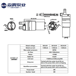 Pompe à diaphragme auto-amorçante pour moteur DC6V-24V la plus fiable avec débitmètre, faible consommation, garantie 1 an S370D5-LP2 – Nous sommes fabricants - Product Image 6