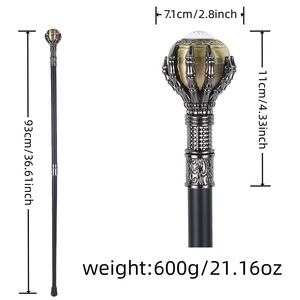 Canne de marche en bronze antique avec œil porte-bonheur, canne décorative gothique <span class=keywords><strong>à</strong></span> griffes et œil pour Halloween et soirées cosplay - Product Image 6