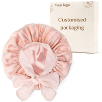 Bonnet de nuit double couche et réversible, respirant, doux, en satin, avec large bande réglable, pour femmes, réduit les frisottis