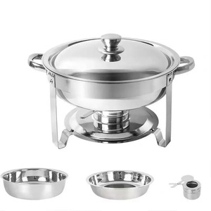 Equipo de Buffet Comercial para Bodas y Hoteles, Recipiente para Calentar Comida de Acero Inoxidable de 5L, <span class=keywords><strong>Dorado</strong></span>, con Calentamiento a Combustible, Larga Duración - Product Image 5