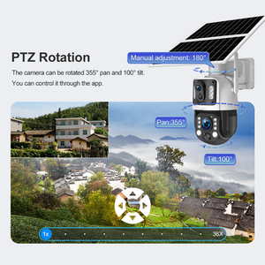 Caméra solaire PTZ 4G à double objectif Ubox AOV, caméra de <span class=keywords><strong>surveillance</strong></span> extérieure à suivi automatique, 6MP, zoom optique 36X, <span class=keywords><strong>enregistrement</strong></span> vidéo 24/7 - Product Image 3