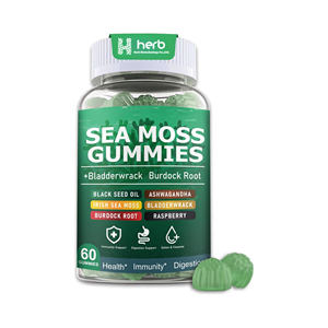 ODM Organic Sea Moss Gummies para el apoyo inmunológico Sabores de frutas naturales y sin azúcar 2 Suplemento de hierbas diario de 60 recuentos para adultos - Product Image 1