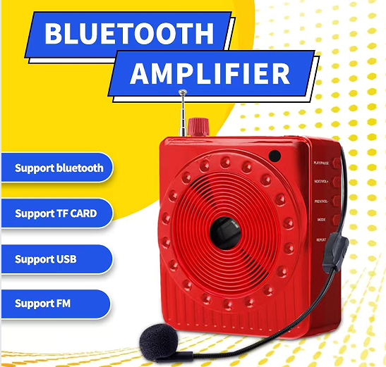 MLK-8166 Voice Amplifier Portable Rechargeable Microphone Speaker Blue Tooth Microphone Amplifier