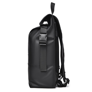 Mochila Enrollable Negra Unisex Personalizable, Mochila de Diseño para Hombre en Cuero PU y Poliéster Impermeable con Cierre de Cremallera para Viajes Casuales - Product Image 3