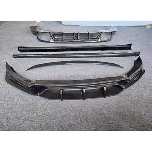 Kit carrosserie pour <span class=keywords><strong>Porsche</strong></span> <span class=keywords><strong>Cayenne</strong></span> <span class=keywords><strong>Sport</strong></span> <span class=keywords><strong>2022</strong></span> en fibre de carbone FRP 4 pièces/ensemble, lèvre de pare-chocs avant, diffuseur arrière, spoiler central, jupes latérales - Product Image 2