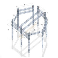 Structure de treillis en alliage d'aluminium 400mm*400mm, support de levage léger de forme spéciale, treillis triangulaire en boîte, certifié CE