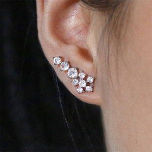 Pendientes Lacole EP6094 con Flor de Circonio, Plateados en Plata Pura para Mujer, Novia, Compromiso 2025 - Product Image 2