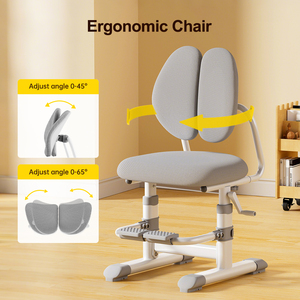 Kids Home Study <strong>Table</strong> with Wheels <strong>and</strong> Bookshelf Backrest Height Adjustable Student Desk <strong>and</strong> <strong>Chair</strong> <strong>Wood</strong> <strong>Children</strong> Reading <strong>Table</strong> - Product Image 5