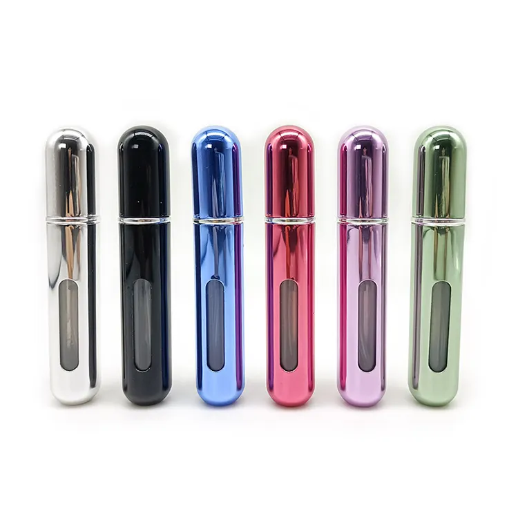 Venta al por mayor personalizado pequeño recambio perfume botella de bolsillo atomizador Premium reutilizable 10ml aluminio botella de perfume llenado