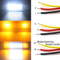 Barre lumineuse LED de travail 6 pouces, 48W, double couleur, lampe de signalisation pour JEEP SUV ATV Niva tout-terrain 4x4 camion remorque 12V 24V