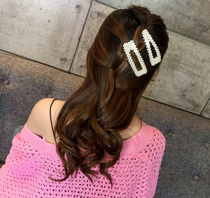 Pinces à <span class=keywords><strong>cheveux</strong></span> <span class=keywords><strong>avec</strong></span> perles pour femme, accessoire capillaire, bijou à la mode, élégant, Design coréen, Barrette, épingle, 1 pièce, Q464 - Product Image 3