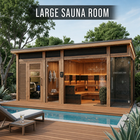 Grande cabine de sauna en bois pour intérieur et extérieur, construction multi-personnes, thérapie de santé, spa, hôtel, sauna commercial intérieur
