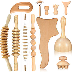 Juego de 50 herramientas de masaje de terapia de madera mixta, Kit Gua Sha Colombiana, masajeador de drenaje linfático, terapia de rodillos, masajeador corporal de madera - Product Image 6