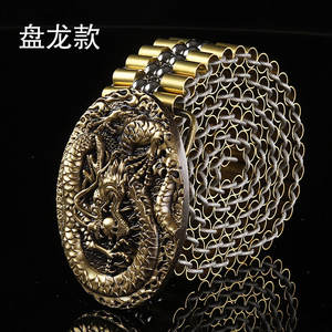 3.5cm largeur Offre Spéciale métal en laiton tube en métal inoxydable en acier balle chaîne en laiton massif western <span class=keywords><strong>nom</strong></span> plaque boucle en métal bande ceintures - Product Image 4